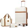 KONO Set 3 Pezzi Valigia Media Rigida ABS+PC Espandibile, Borsa e Pochette