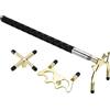 PATIKIL Retrattile Biliardo Stecca Bastone Ponte, Silicone Biliardo Stecca Accessorio con 3 Rimovibile Ottone Ponte Testa per Biliardo Tavolo Concorso, Oro