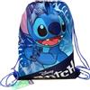 New Import Zaino sacco con corde per bambini, 40 x 35 cm, zaino da palestra, nuoto con coulisse per bambini, borsa per bagagli, zaino sacco da viaggio, spiaggia, piscina, campeggio, scuola (stitch blu)