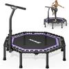 BCAN Trampolino da interno BCAN Fitness, diametro Ø 102/122/130 cm, mini trampolino elastico/a molla, adatto per adulti fino a 204/250 kg, con maniglie regolabili, silenzioso e a basse vibrazioni