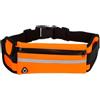 Generic LVJMJ Cintura da corsa impermeabile unisex con striscia riflettente, marsupio con tre tasche per telefono e cambio, cinghia regolabile per corsa, fitness, sport all'aria aperta, arancione