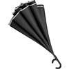 Generic XYNSNDB Ombrello Ombrello rovesciato con Apertura Automatica Ombrello da Golf Antivento con Manico a Forma di C Ombrello inverso con ombrelli a Strisce Riflettenti sicuri (Blu: Set Nero, Dimensioni: