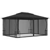 Generic Gazebo da giardino con reti 300 x 400 x 265 cm Antracite, Acciaio