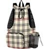 JUNZAN Zaino pieghevole leggero di sport del cordone con asciutto bagnato | Tessuto leggero liscio da calcio, portatile, sacco da spiaggia, picnic, picnic, flanella scozzese a scacchi