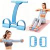 LUPATDY Fascia di resistenza a pedale 3 in 1, con 8 tubi in gomma regolabili e manico rimovibile, espansione compatta per allenamento di tutto il corpo a casa, dispositivo di allenamento per addome