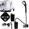 MLqkpwy Doccia portatile ricaricabile, 3 modalità di spruzzo, impermeabile, pompa | Doccia esterna con display a LED, 3 modalità di spruzzo, impermeabile, per campeggio, spiaggia, camper, escursionismo