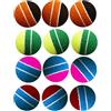Generic Set di 12 palline da tennis e cricket, robuste e durevoli, ideali per la pratica del cricket (con borsa per il trasporto, 3 pezzi ciascuna, arancione/nero, giallo/verde, rosa/blu, rosso/blu