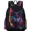 TPISLI Zaino Scuola Kitten Motif Classe 1-3 Media per Bambina Borsa Scuola Animal Cat Pattern Bambino 11-15 Anni Cartella Leggera Capiente, School Backpack per Rientro Gita e Tempo Libero