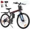 AOIHO Bici Elettrica, 26 Bici Elettrica Pieghevole Autonomia di 70 km