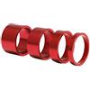 Jrpzcv 4 Pezzi/Set 5/10/15/20 Mm Cuffia nel Lega di Alluminio Distanziale Stelo 28.6Mm Tappo Rondella Forcella per Bici da Strada Ciclismo, Rosso