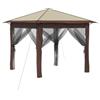 Generic Gazebo 2,6 x 2,6 m grigio chiaro e antracite in tessuto Oxford 210D con | Altezza regolabile, borsa con ruote, corde di protezione, chiodi a terra, poliestere Oxford 210D, rivestimento argentato