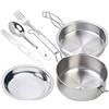 Semptec Urban Survival Technology Set da cucina da campeggio in acciaio inox 6 pezzi con posate