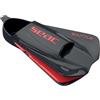 SEAC Shuttle Pinne Corte da Nuoto 100% Silicone per Allenamenti Cardio e di Forza, Unisex Adulto, Nero/Rosso (Black/Red Power), 43/44 EU