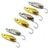 Generico Kit Pesca 6 Ondulanti Spoons Trout Area Forma di Pesce Amo Singolo | Oro e Argento, Amo Singolo, Trout Area, Set da 6 Pezzi, Forma di Pesce