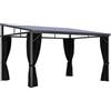 Generic Gazebo con tende 405 x 294 x 244 cm antracite alluminio e acciaio | PVC resistente ai raggi UV, struttura stabile in alluminio e acciaio, elegante antracite, spaziosa e facile da montare