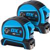 OX Pro - Metro a nastro con doppia chiusura, misura metrica, 5 m | Gancio magnetico terminale, lama rivestita in nylon bifacciale, alloggiamento in gomma resistente agli urti