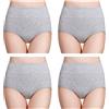 wirarpa Mutande Donna Culotte Vita Alta Slip Cotone Mutantina Elastiche Pantaloncini Post Parto Pacco da 4 Grigio Taglia 38 40