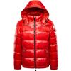 Generisch Giacca invernale da uomo piumino da uomo giacca a buffer da donna, giacca trapuntata lucida calda giacca invernale con cappuccio invernale neve giù giacche spesse nere a maniche lunghe