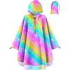 OlyPegic Poncho antipioggia per bambini con cappuccio riutilizzabile impermeabile leggero poncho per bambini ragazzo ragazza impermeabile capispalla