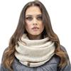 Vivisence Invernale Scaldacollo Classico da Donna in Filato Caldo Design con Toppa in Ecopelle Perfetto per Le Giornate Invernali E Le attività All'aperto