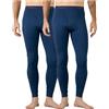 LAPASA Pacco da 2 o 1 Calzamaglie Termica Uomo Fodera in Pile Peso Medio/Pesante Pantaloni Termici Sportivi Strato Base Intima Leggings Caldi Blu Chiaro (Pacco da 2) S