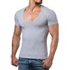 ReRock Maglietta da uomo RR-1315 per Young & Rich 1315 con scollo a V profondo, tinta unita, da S a 3XL