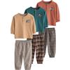 NEXT Pantaloni pigiama da bambino con motivo a quadri, confezione da 3, 74-152, Marrone chiaro/foglia di tè/ruggine, 80-86