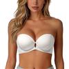 Generico Reggiseno a Fascia Donna Senza Spalline con Chiusura Frontale e Spalline Rimovibili, Invisibile Senza Ferretto Modellante Push Up per Abiti e Scollature Estive, Taglie S-XXL