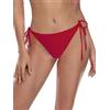 Ocean Blues Slip da donna con lacci laterali a triangolo bikini slip regolabili, Rosso, L