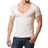 ReRock Maglietta da uomo RR-1315 per Young & Rich 1315 con scollo a V profondo, tinta unita, da S a 3XL