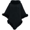 NLAND Poncho Donna Invernale Caldo Elegante Mantella in Maglia | Scialle in Pelliccia Sintetica Spessa e Morbida,Leggero,Traspirante e Caldo,per Autunno e Inverno,Taglio Oversize