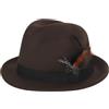 FakeFace Cappello Fedora Uomo Donna in Feltro Cappello Trilby Retro a Bordi Corti Arrotolati Cappelli Melone Jazz Panama Autunno Inverno Vintage, marrone, Taglia unica