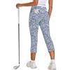 SERSARY Pantaloni Golf Donna 7/8 Elasticizzati con Cerniera Destra con Passanti per Cintura Business Lavoro Pantaloni Golf da Jogging, Leggeri, per Sport, Viaggi, Lavoro, Lounge
