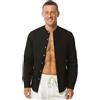 HOEREV Camicia Mens Henley Beach a Maniche Lunghe in Lino e Cotone