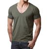 ReRock Maglietta da uomo RR-1315 per Young & Rich 1315 con scollo a V profondo, tinta unita, da S a 3XL