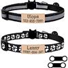 Uiopa 2pcs Collarino Gatto Antistrozzo + 2pcs Targhetta Cane con Incisione, Collare Gatto Personalizzato, Fibbia di Sicurezzae Campana, Collare Cane Taglia Piccola con Medaglietta (Nero)