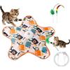 JoyEnjoy Giocattolo interattivo nascondino puzzle a movimento per gatti domestici | Stimolazione per gatti, tappetino elettronico mobile, USB/batterie, 5 fori, suoni uccelli adatti a più gatti