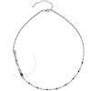 Jewels by Leonardo Ciao Lizo 025731 Collana in Acciaio Inossidabile Argento con Perle Geometriche incastonate in Bianco e Nero, 42-47 cm di Lunghezza, Regalo per Donna