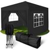 Kronenburg Gazebo Pieghevole 100% Impermeabile, Tenda da Giardino, 3 x 3 m o 3 x 6 m - con Protezione UV 50+, Colore e Lati a Scelta (Nero, 2x2m 4 Pareti)