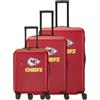 travelite NFL Set Valigie Rigide Kansas City Chiefs, 3 pezzi S/M/L, 36/80/103 L, guscio rigido ABS, set valigie con lucchetto TSA, 4 doppie ruote ed espansione taglia M