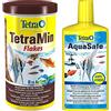 Tetramin Flakes - Mangime Per Pesci Sotto Forma Di Mix Di Fiocchi Con Nutrienti Efficaci E Di Alta Qualità, 1 L & Aquasafe, Rende L'Acqua Del Rubinetto Sicura, Neutralizza Le Sostanze Dannose