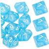 Didiseaon Dado Trasparente a 10 Facce Blu in Acrilico 20 Pezzi | Numeri Grandi e Facili da Leggere, Superficie Liscia, Presa Comoda, Set da Gioco per Tavolo