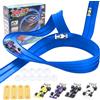 Tbintul Piste Macchinine per Bambini 5M, Giocattolo Piste da Corsa con 4 Auto, Portatile per Salti Loops Circuito di Corse per Bambini con Rampa, Portatile Pista per 3+ Anni
