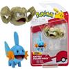 Pokémon Personaggi 5 cm Mudkip & Geodude - Giochi Nuovo 2023 - Figurine Action Figure - Licenza Ufficiale Giocattoli