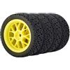 KEEDA 4 pneumatici in gomma da 68 mm e ruote in plastica per 1:10 RC On Road Car Tamiya HSP HPI Kyosho 1/16 RC Rally Auto (giallo)