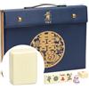 Yellow Mountain Imports YMI Bleau Fontaine Chinese Mahjong Set, Blue Case | 146 tessere in melamina, 3 dadi, segnavento, istruzioni in inglese, valigetta in vinile; numeri arabi; solo gioco cinese.