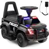 Mondial Toys Macchina Polizia Elettrica per Bambini 6V con Sirena Megafono Luci Led Lampeggianti realistici Schienale Dispositivo Anti Ribaltamento da 18 Mesi Peso Massimo 25KG (Nero)