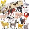 YeoNational&Toys Set da 15 Pezzi Animali della Fattoria con Libretto Educativo e Scatola Regalo, Figure Realistiche in Plastica per Bambini, Set Giocattolo Fattoria Regalo per Feste, Decorazione Torte, Regalo Complean