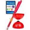 Juggle Dream Big Top Diabolo Set da Giocoliere con Bacchette in Fibra e Video di Apprendimento Online - Giocoleria (Rosso Diablo/Rosso Bacchette)