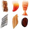 BESTonZON Set 6 Modelli Di Sushi Realistici Mini 2.56X0.98X0.79In Giocattoli Alimentari Finti Per Decorazioni Cucina E Oggetti Di Scena Display Ristorante